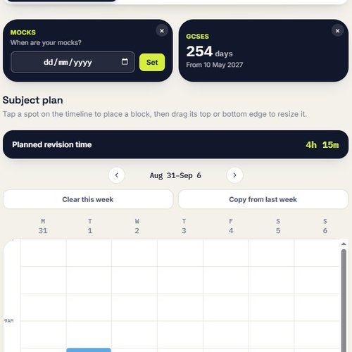 Revision Diary app